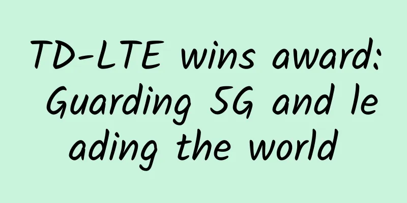 TD-LTE wins award: Guarding 5G and leading the world