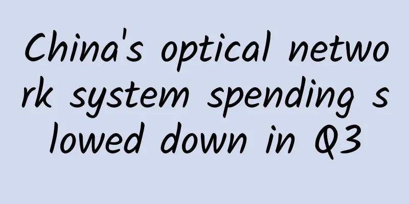 China's optical network system spending slowed down in Q3