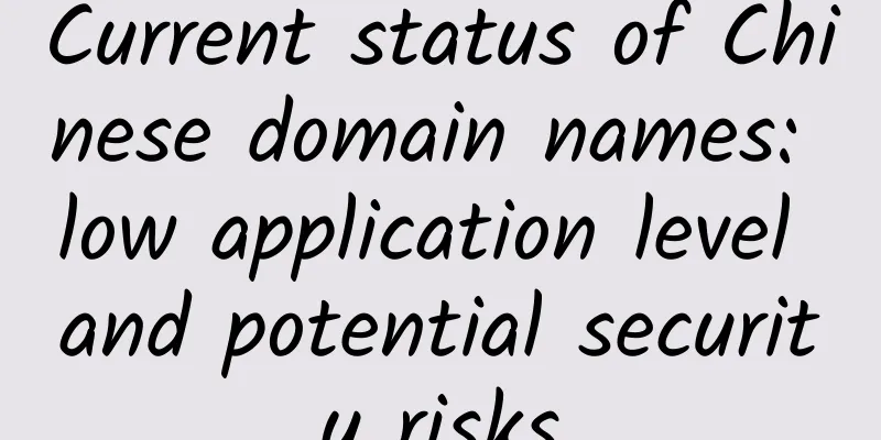 Current status of Chinese domain names: low application level and potential security risks