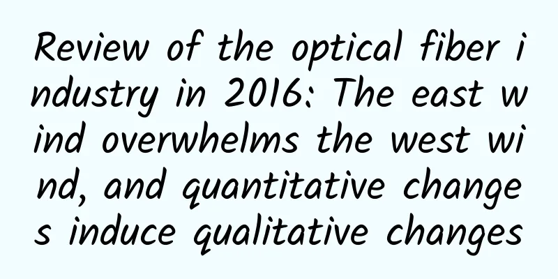 Review of the optical fiber industry in 2016: The east wind overwhelms the west wind, and quantitative changes induce qualitative changes