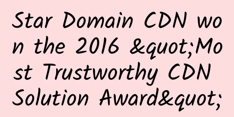 Star Domain CDN won the 2016 "Most Trustworthy CDN Solution Award"