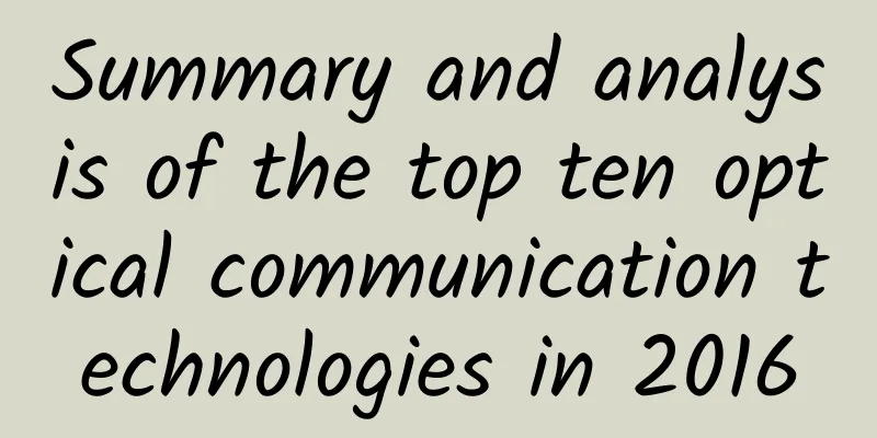 Summary and analysis of the top ten optical communication technologies in 2016
