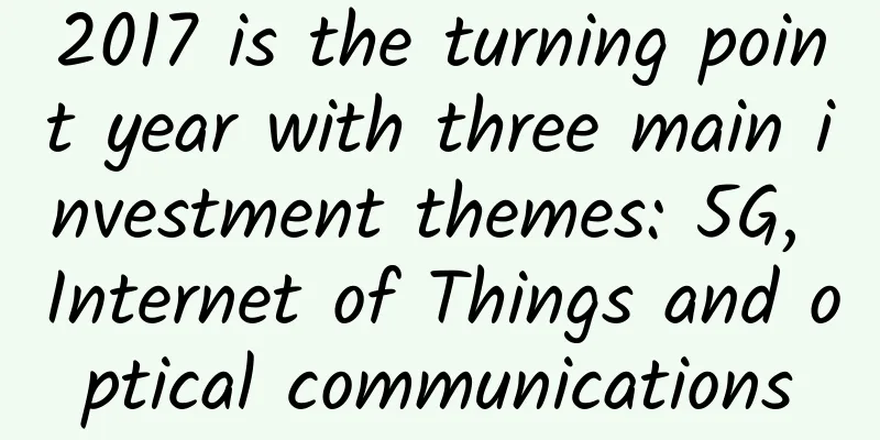 2017 is the turning point year with three main investment themes: 5G, Internet of Things and optical communications