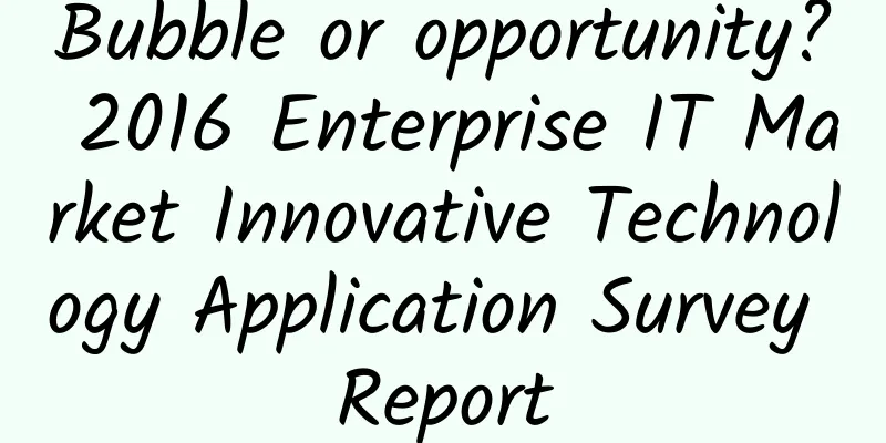 Bubble or opportunity? 2016 Enterprise IT Market Innovative Technology Application Survey Report