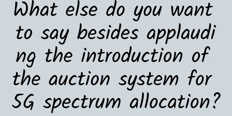 What else do you want to say besides applauding the introduction of the auction system for 5G spectrum allocation?